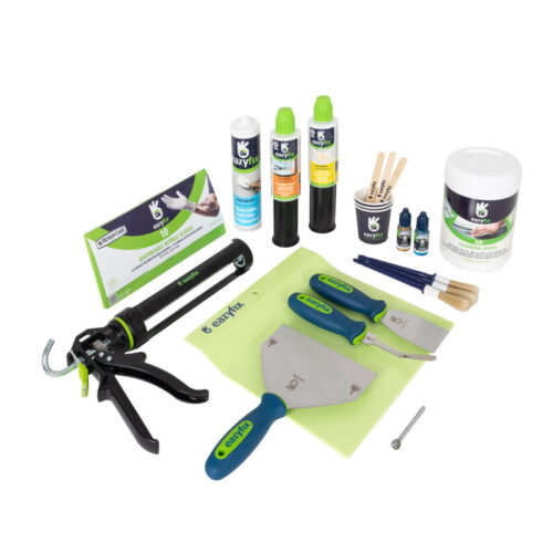 Komplettes Reparaturset. Alle Produkte für die Reparatur von Wand-, Holz- und Holzfäulnisschäden aller Art.